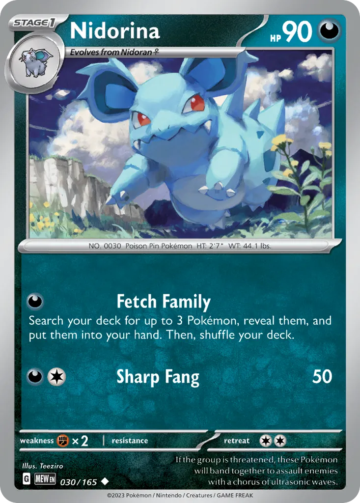 2023 151 Nidorina #030/165 Uncommon card image