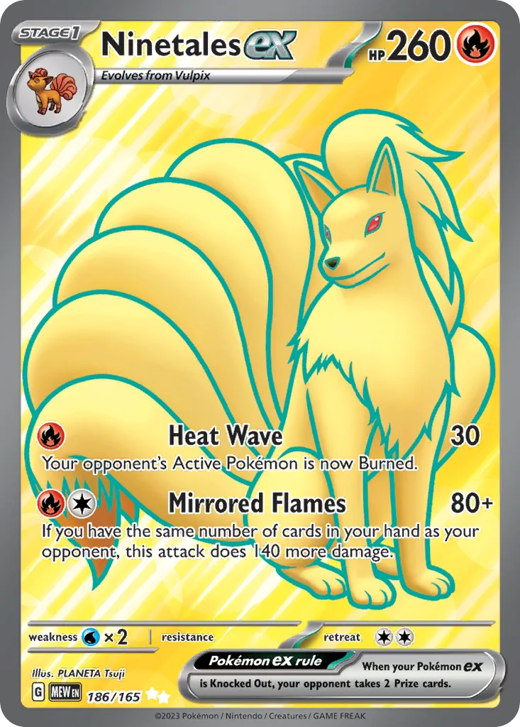 2023 151 Ninetales ex #038/165 Double Rare card image
