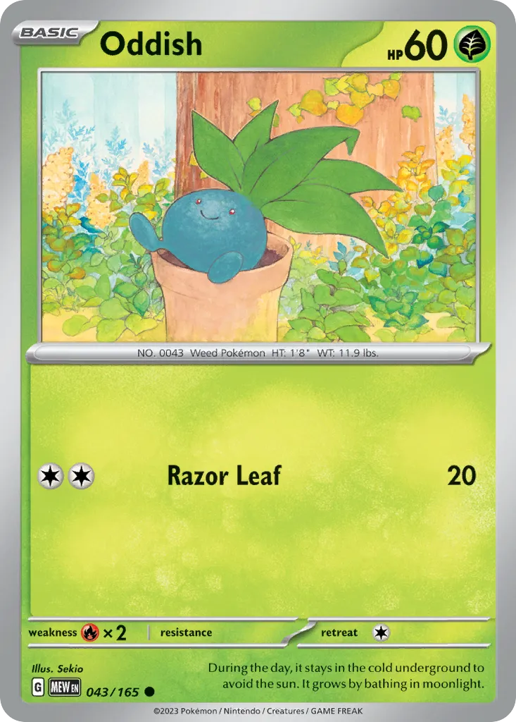 2023 151 Oddish Common #043/165 Common card image