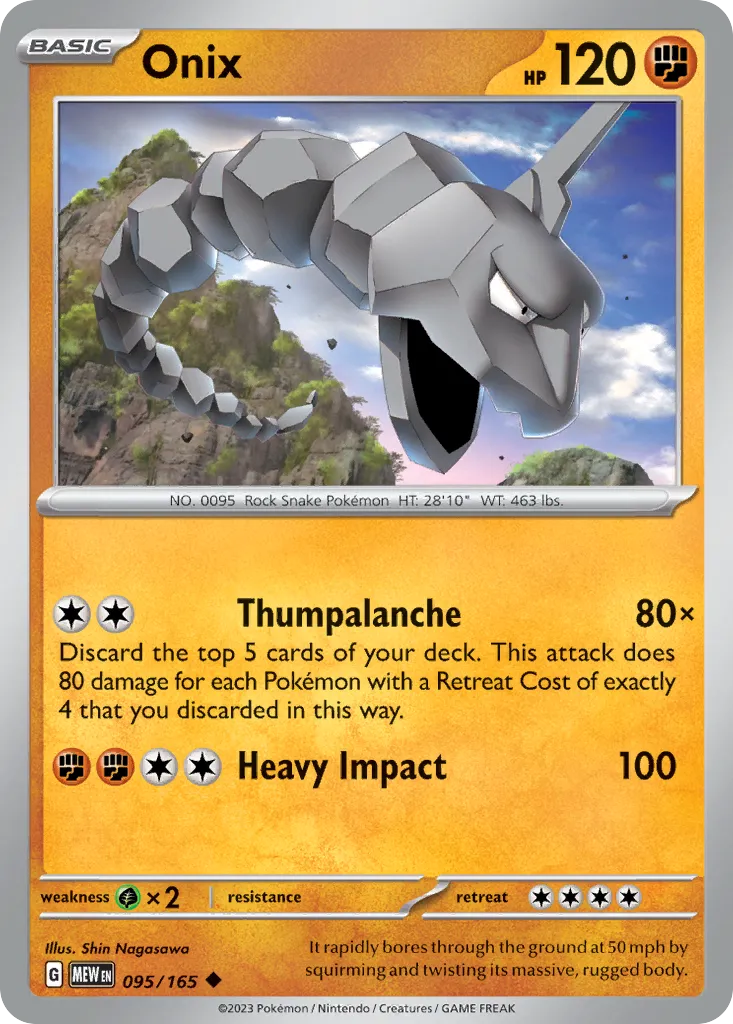 2023 151 Onix Uncommon #095/165 Uncommon card image