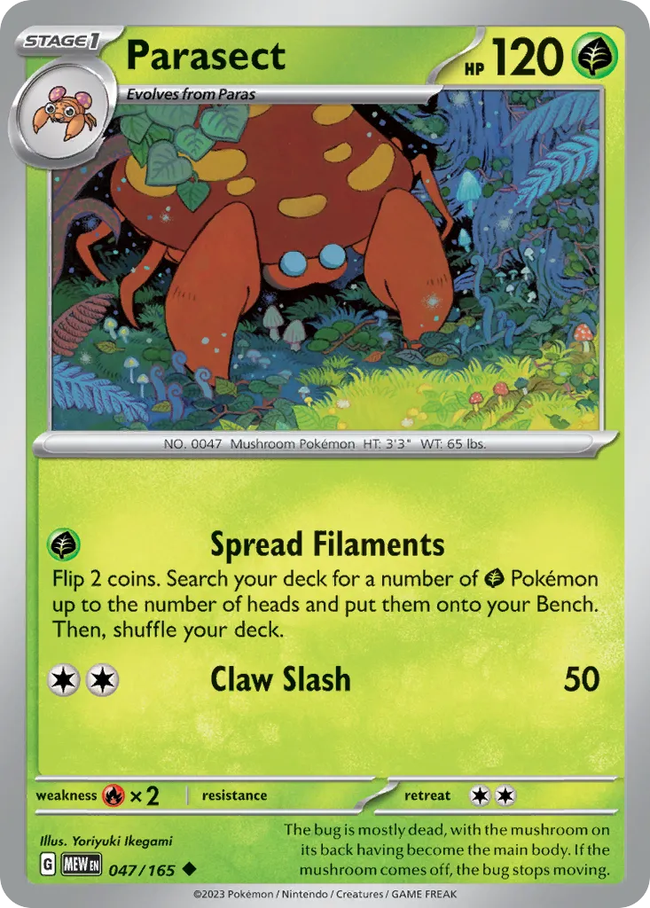 2023 151 Parasect Uncommon #047/165 Uncommon card image