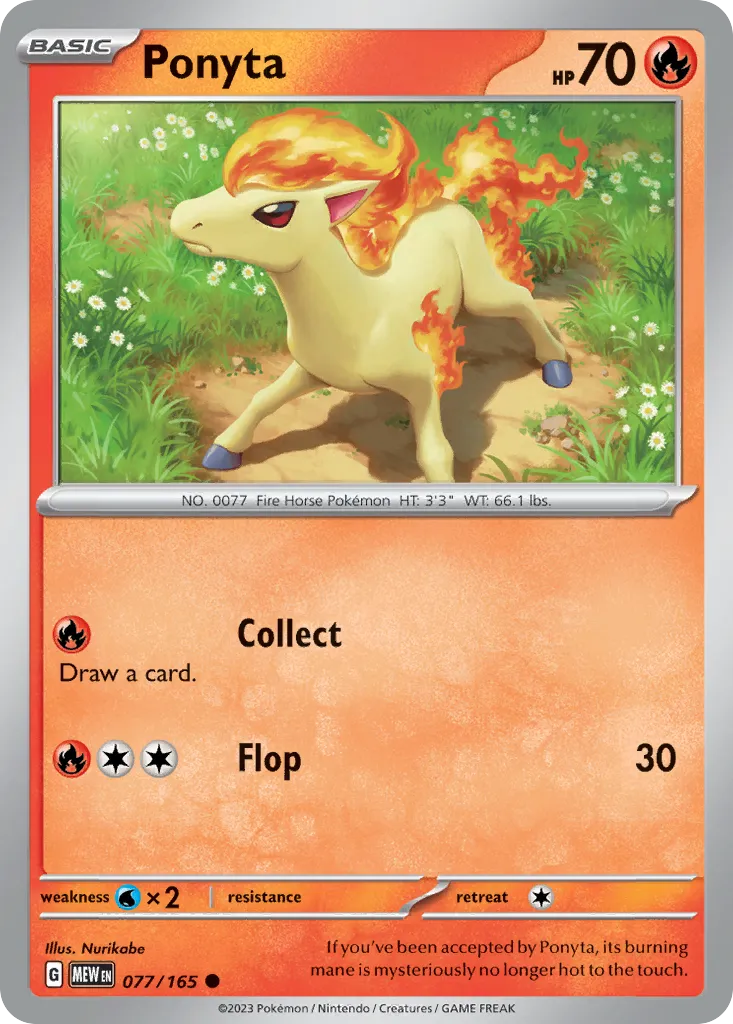 2023 151 Ponyta Common #077/165 Common card image