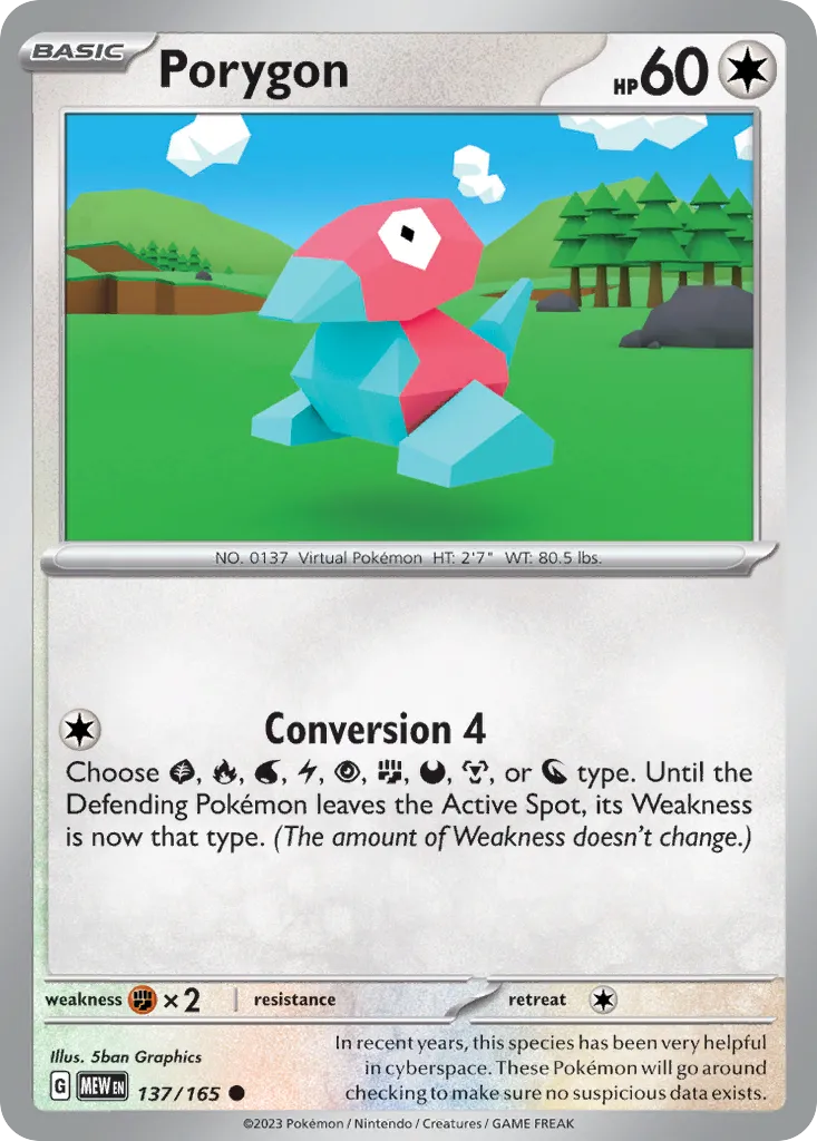 2023 151 Porygon Common #137/165 Common card image