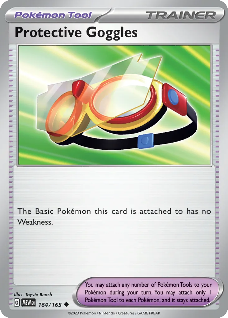 2023 151 Protective Goggles Uncommon #164/165 Uncommon card image