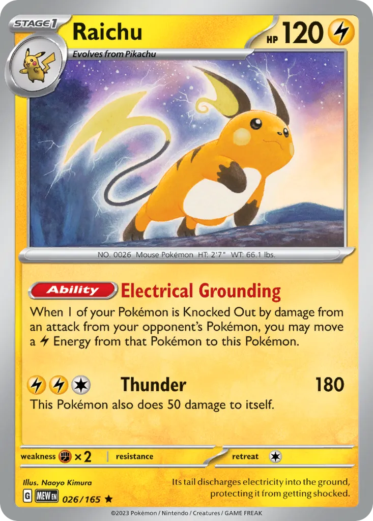 2023 151 Raichu #026/165 Rare card image