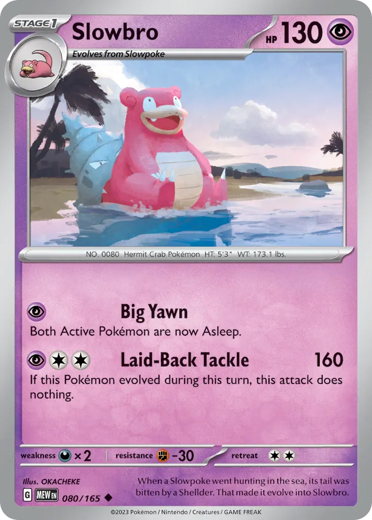 2023 151 Slowbro Uncommon #080/165 Uncommon card image