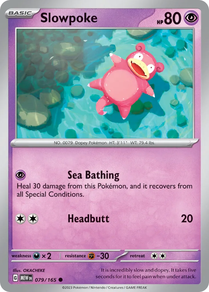 2023 151 Slowpoke Common #079/165 Common card image