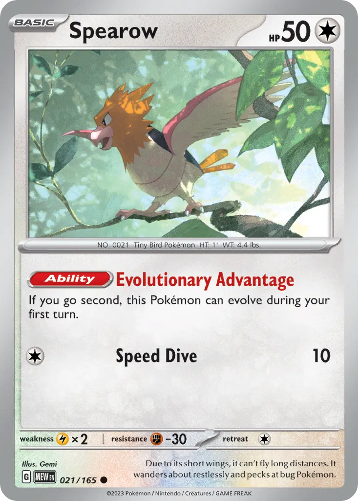 2023 151 Spearow #021/165 Common card image