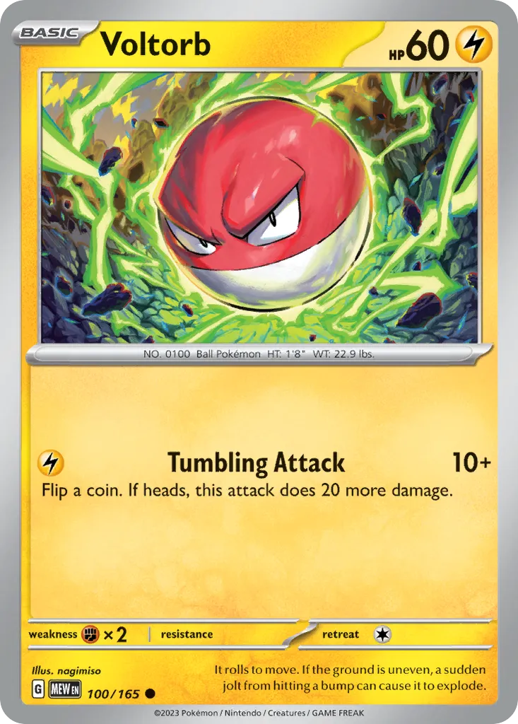 2023 151 Voltorb Common #100/165 Common card image