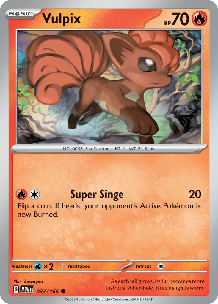 2023 151 Vulpix Common #037/165 Common card image