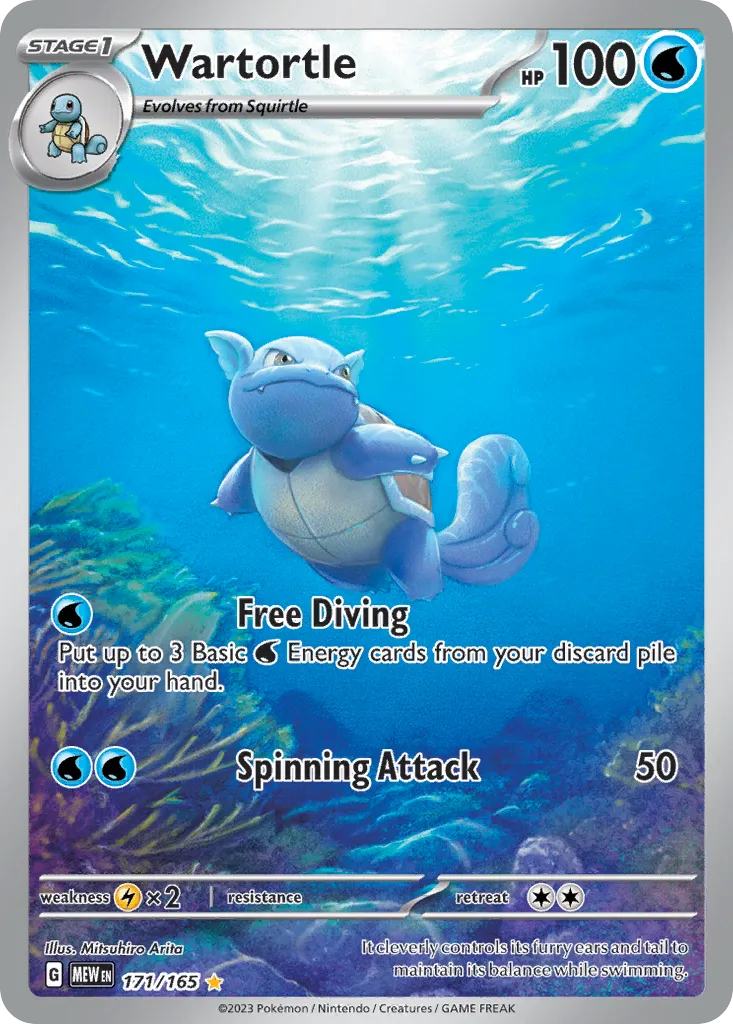 2023 151 Wartortle Uncommon #008/165 Uncommon card image