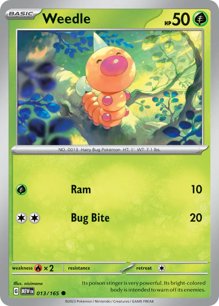 2023 151 Weedle Common #013/165 Common card image