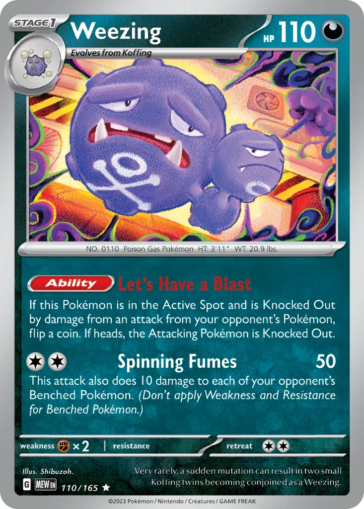 2023 151 Weezing Rare #110/165 Rare card image