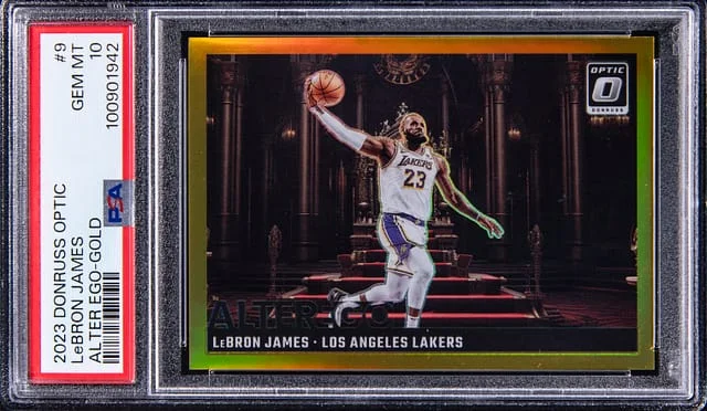 2023-23 Panini Donruss Optic LeBron James Alter Ego Gold #9 card image