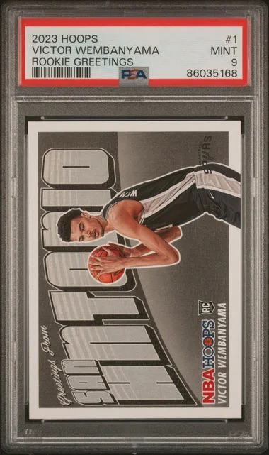 2023-23 Panini Victor Wembanyama NBA Hoops Greetings #1 card image