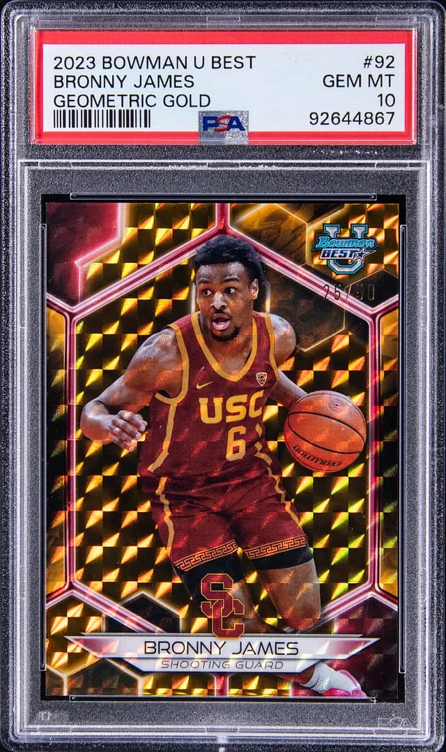 2023-24 Bowman Bronny James U Best Yellow #92 card image