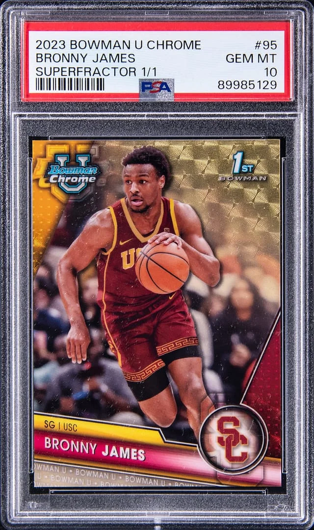 2023-24 Bowman Bronny James U Chrome SuperFractor #95 card image