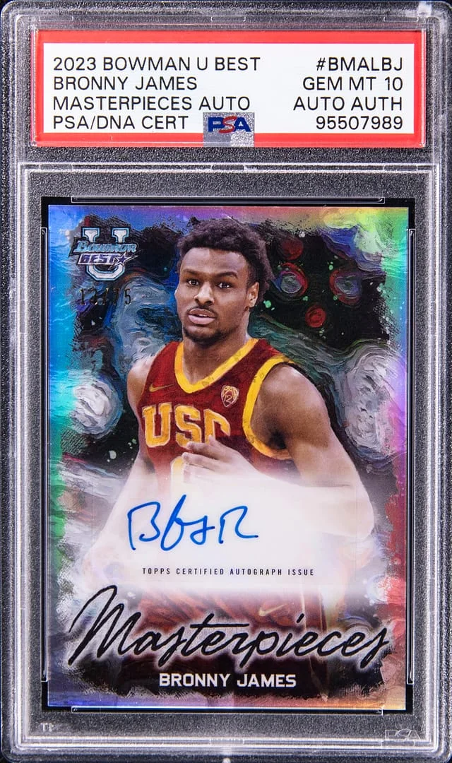 2023-24 Bowman Bronny James U Best Masterpieces Autographs #BMA-LBJ card image