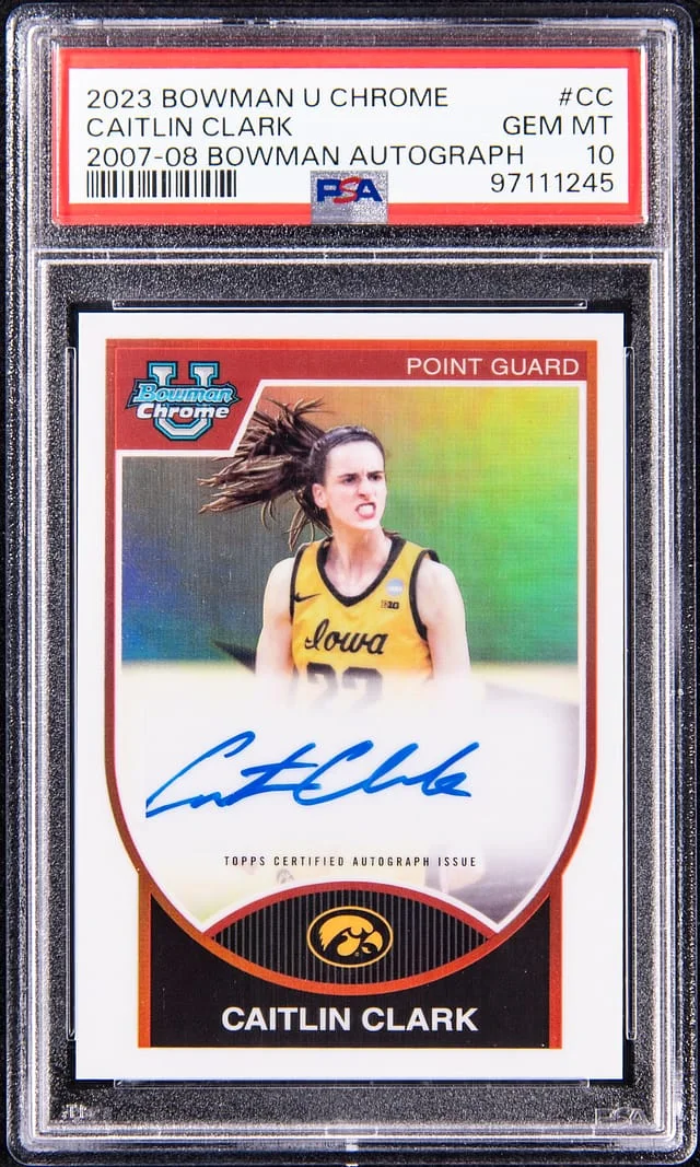 2023-24 Bowman Caitlin Clark U Chrome 2007-08 Bowman Autograph #07BA-CC card image
