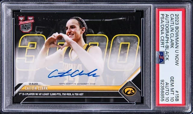 2023-24 Bowman Caitlin Clark U Now Autographs Black #15B card image