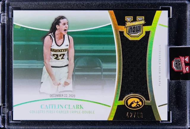 2023-24 Bowman Caitlin Clark Relic - Topps Encased U Now Player-Worn Memorabilia #3-REL card image