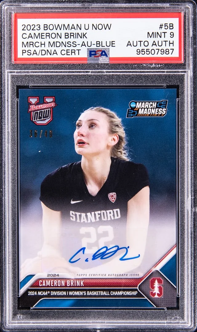 2023-24 Bowman Cameron Brink U Now March Madness Autograph Blue #5B card image