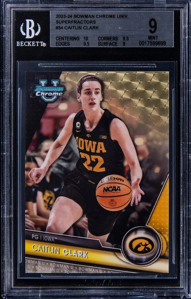 2023-24 Bowman Chrome University Caitlin Clark SuperFractor #34 card image
