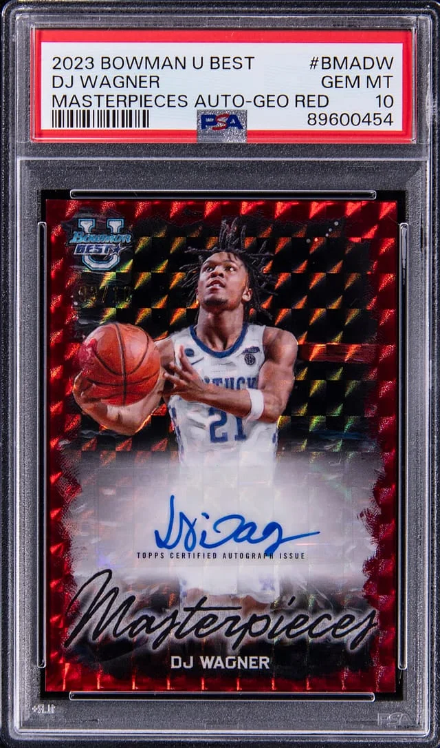 2023-24 Bowman DJ Wagner U Best Masterpieces Autograph Geometric Red #BMA-DW card image