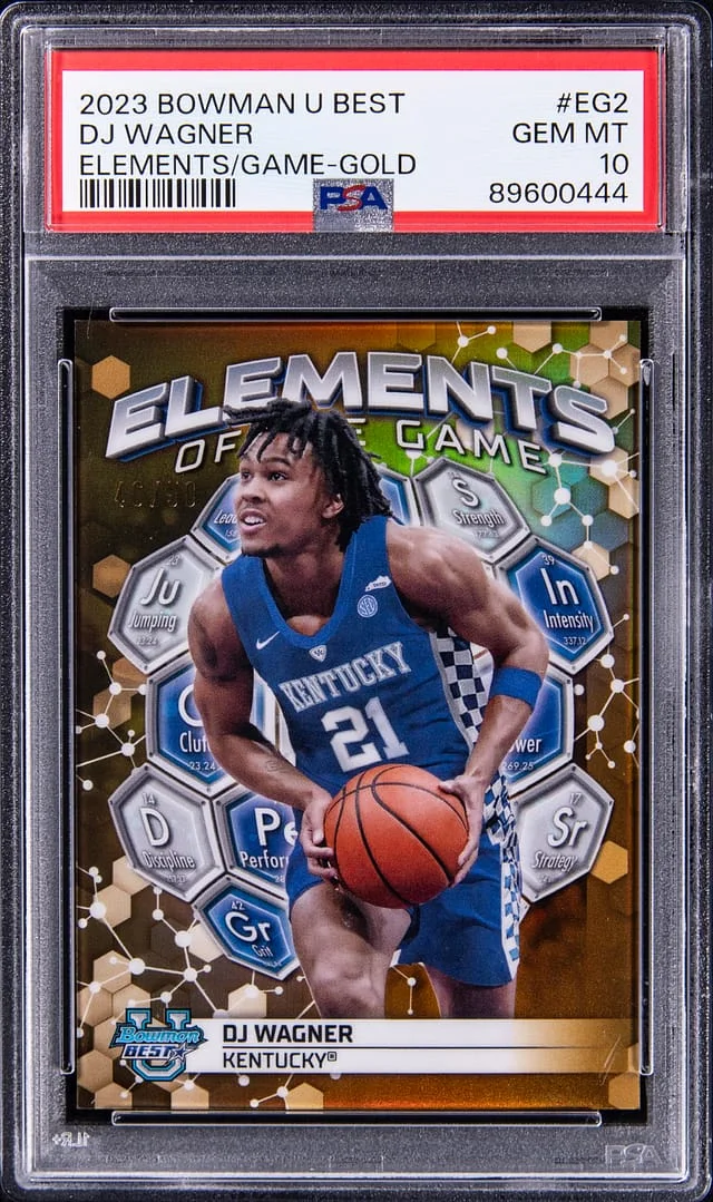 2023-24 Bowman DJ Wagner U Best Elements of the Game Gold #EG-2 card image