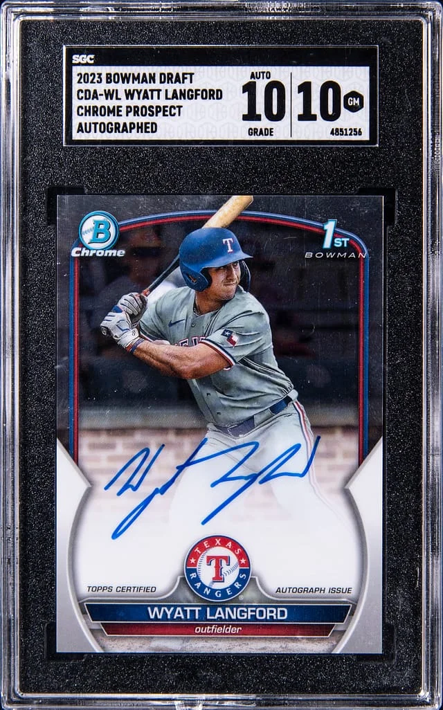 2023-24 Bowman Draft Wyatt Langford Chrome Prospect #CDA-WL card image