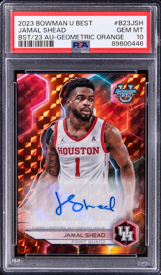 2023-24 Bowman Jamal Shead U Best of 2023 Autograph Geometric Orange #B23-JSH card image