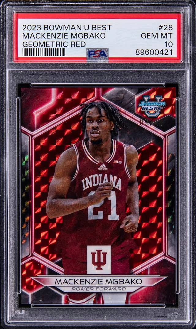 2023-24 Bowman Mackenzie Mgbako U Best Geometric Red #28 card image