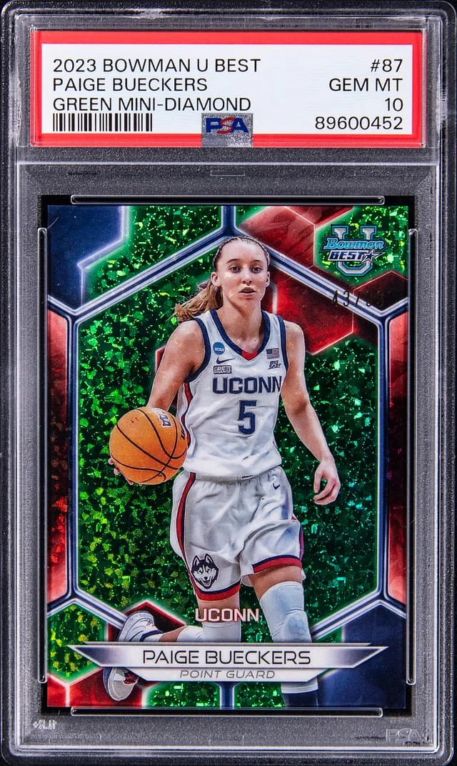 2023-24 Bowman Paige Bueckers U Best Green Mini-Diamond #87 card image