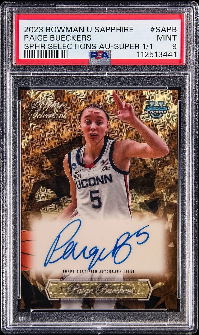 2023-24 Bowman Paige Bueckers U Sapphire Selections Autograph SuperFractor #SA-PB card image