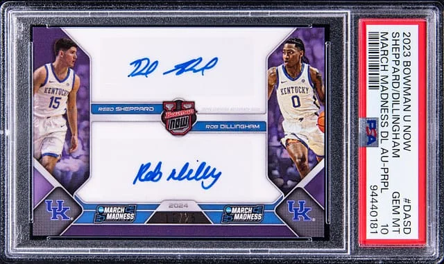 2023-24 Bowman Reed Sheppard/Rob Dillingham U Now March Madness Dual Autograph Purple #DA-SD card image