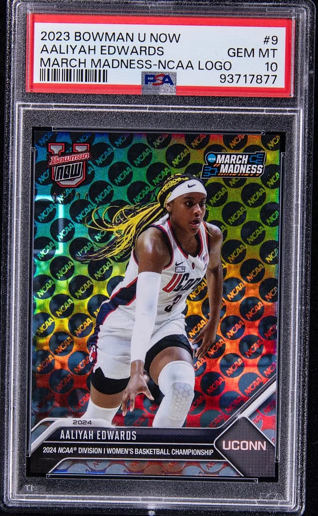 2023-24 Bowman University Aaliyah Edwards Now March Madness NCAA Logo #9 card image