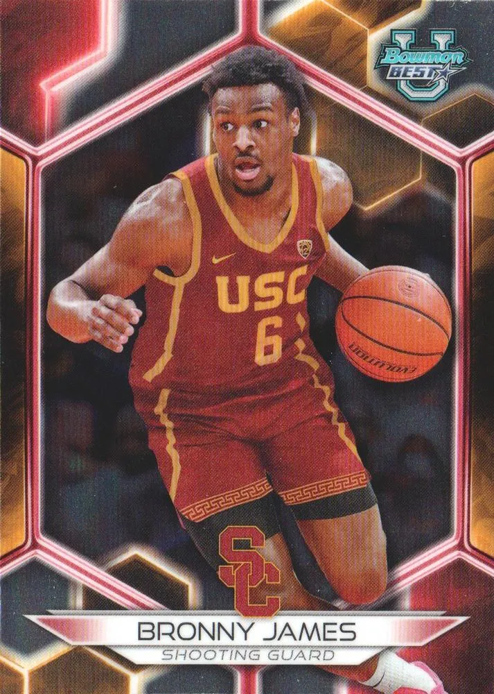 2023-24 Bowman University Best Bronny James #92 card image