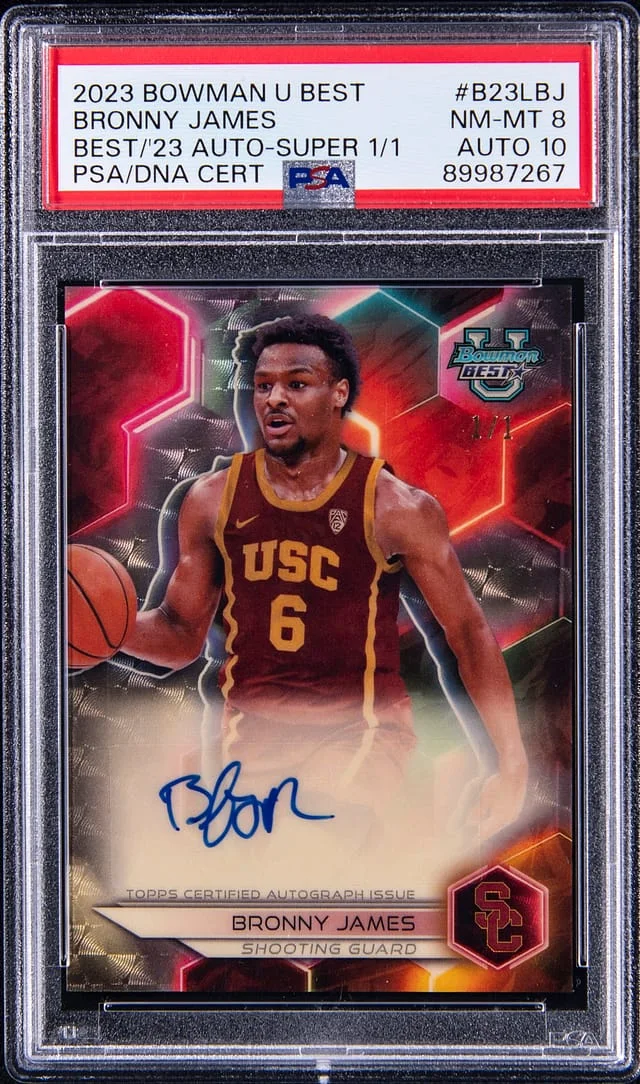 2023-24 Bowman University Best Bronny James of '23 Autograph #B23-LBJ card image