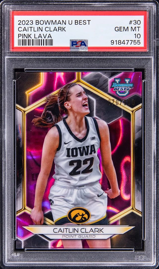 2023-24 Bowman University Best Caitlin Clark Geometric Red #30 card image
