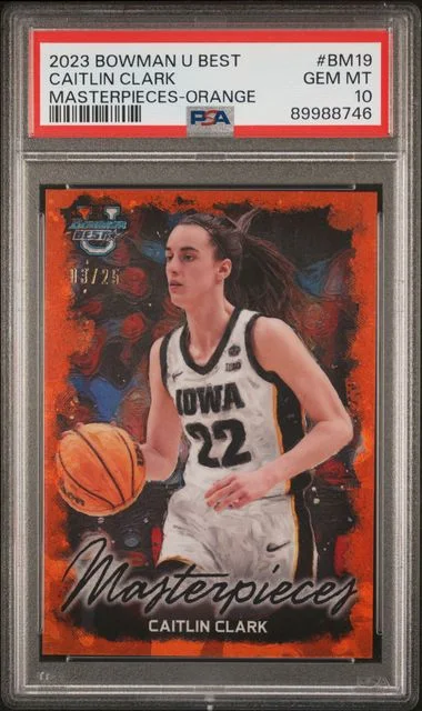 2023-24 Bowman University Best Caitlin Clark Bowman Masterpieces Orange #BM19 card image