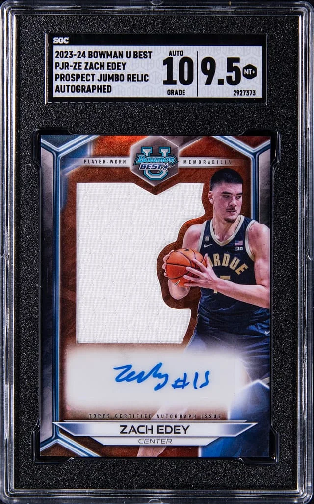 2023-24 Bowman University Best Zach Edey Prospect Jumbo Relic #PJR-ZE card image
