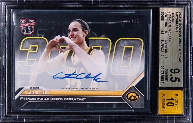 2023-24 Bowman University Caitlin Clark Now Autographs Black #15B card image