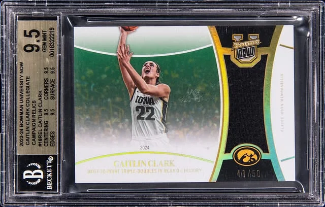 2023-24 Bowman University Caitlin Clark Now Collegiate Campaign Relics #18-REL card image