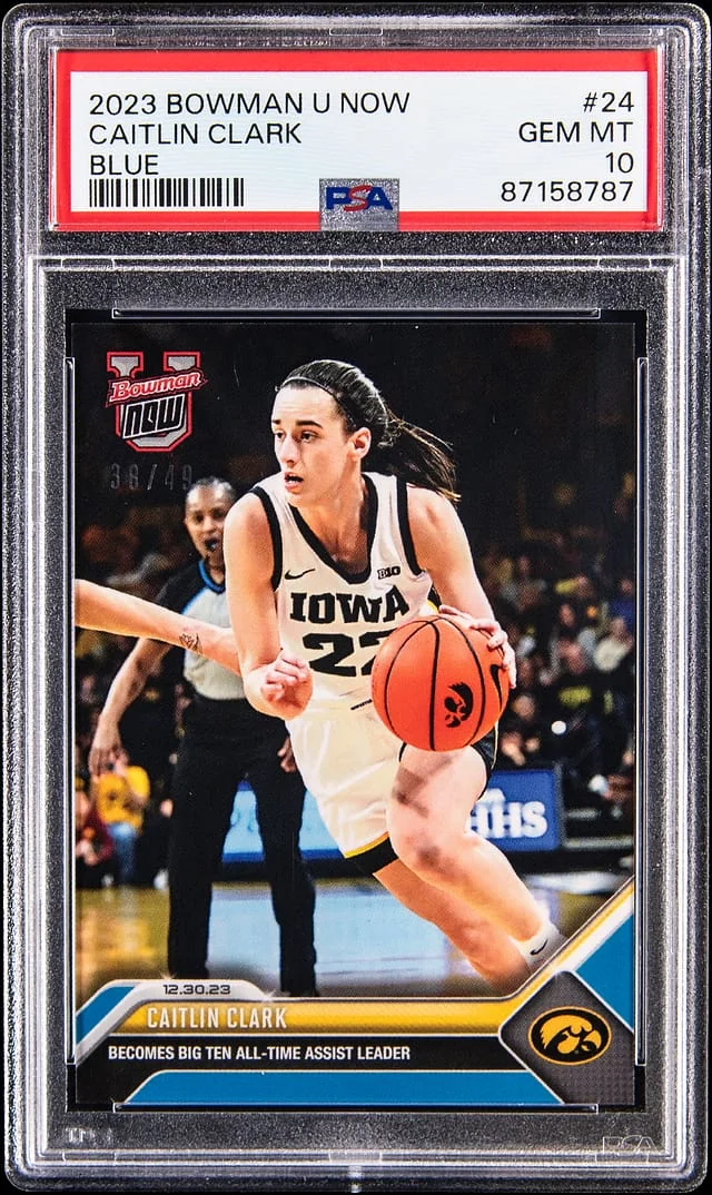 2023-24 Bowman University Caitlin Clark Now Blue #24 card image