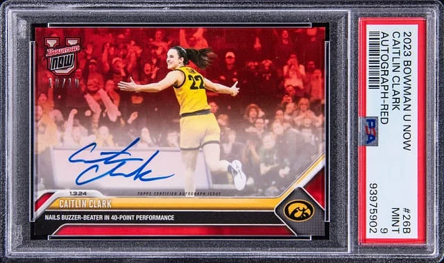 2023-24 Bowman University Caitlin Clark Now Autographs Red #26B card image
