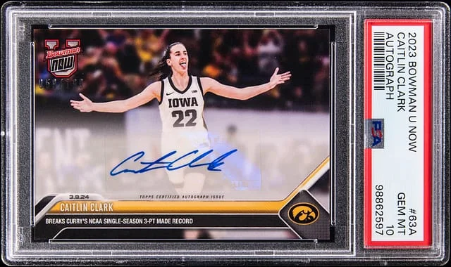 2023-24 Bowman University Caitlin Clark Now Autograph #63A card image