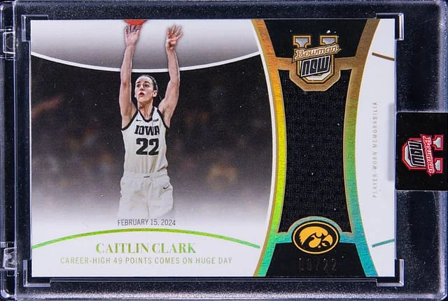 2023-24 Bowman University Caitlin Clark Relic - Topps Encased Now Relic #15-REL card image