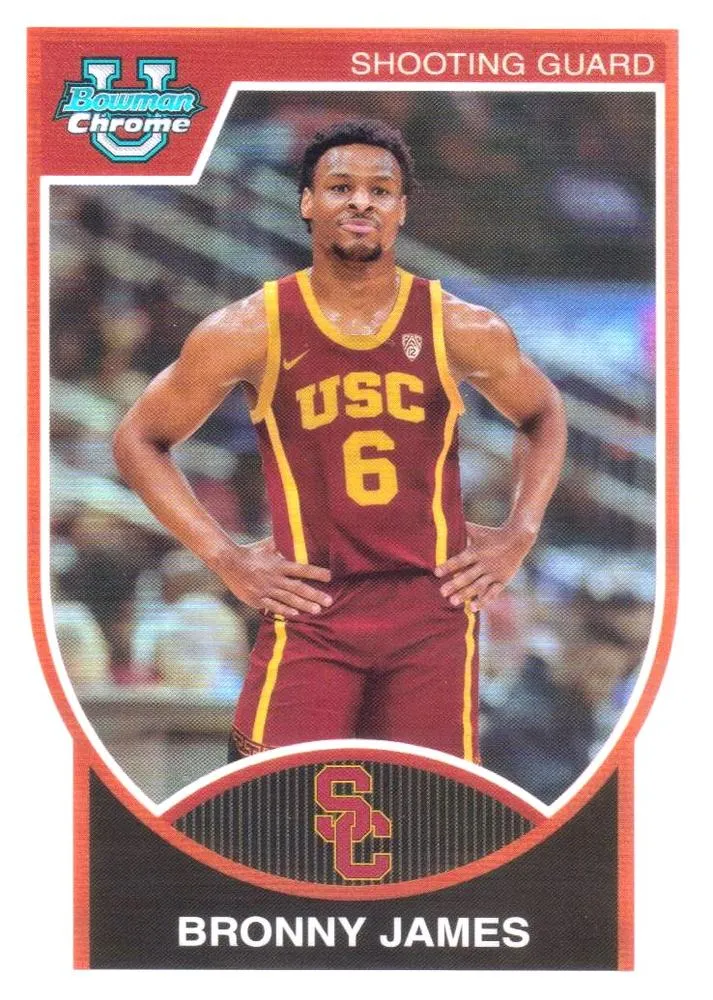 2023-24 Bowman University Chrome Bronny James 2007-08 Bowman #07B-1 card image
