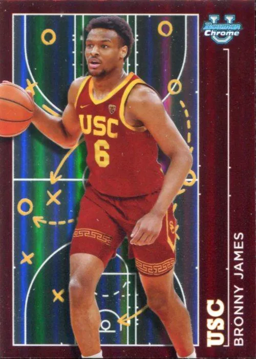 2023-24 Bowman University Chrome Bronny James Prodigal Playmakers #PP-1 card image