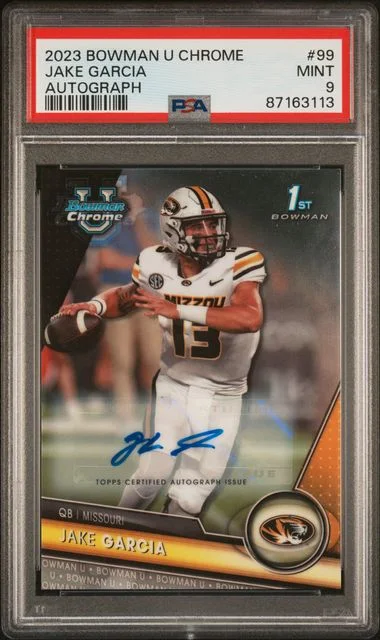 2023-24 Bowman University Chrome Jake Garcia Autograph #99 card image